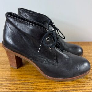 J Jill Ankle Boots Leather Lace Up Size 7.5 Heeled‎ Brazil Casual Office Fall